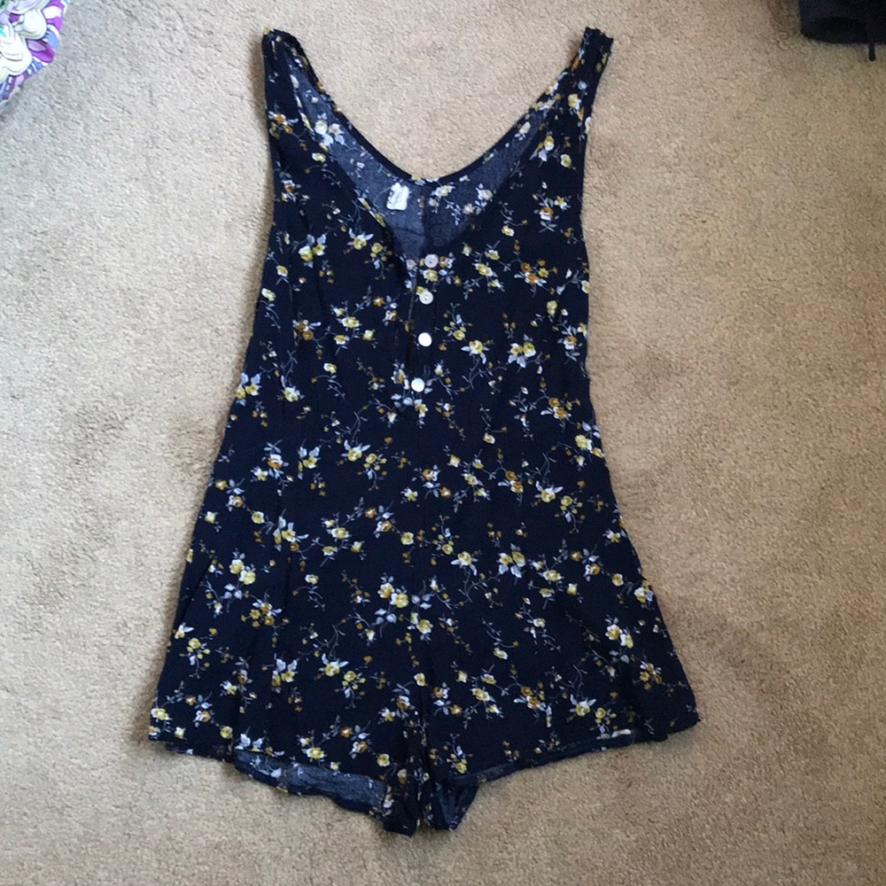 Yellow flowered romper